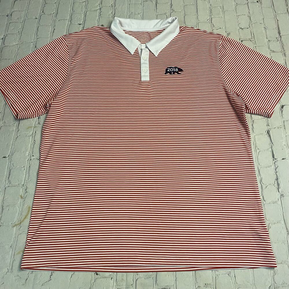 swannies mens Polo performance stripe it geometric bear Golf course Athletic 2XL
